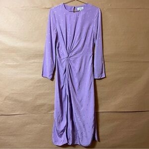 & Other Stories | Paisley Print Twist Knot Midi Dress Lilac Jacquard Size 2